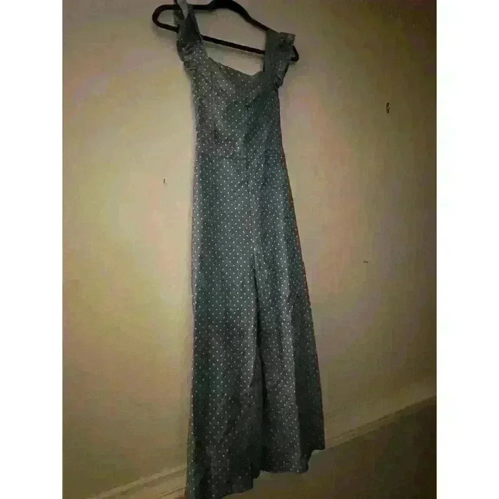 Ruffled Chambray Jumpsuit Women Size Large NWT